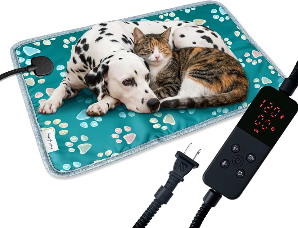 furrybaby Pet Heating Pad for Cats &amp; Dogs,Waterproof,Anti-Bite Warming Mat | Safe waterproof indestructible winter warming pad, adjustable temperature, tough anti-bite tube,ideal for cat house &amp; cat bed OEKO-TEX STANDARD 100