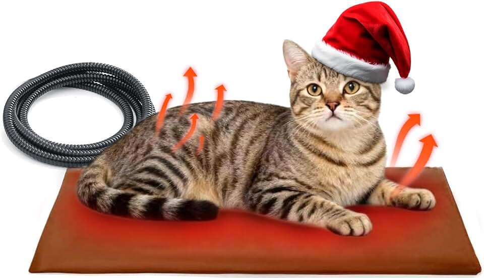 Cat Heating Pad for Bed Warming: Self Warming 19.68"x12" Electric Heated Mat with Removable Washable Cover for Dogs Cats and Small Animals Ideal Winter Heat Blanket for Comfort and Relief During Naps