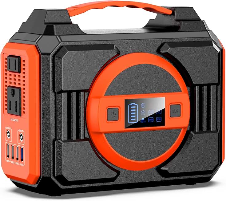 Portable Power Station 300W,220Wh Solar Generator Backup Battery Pack Bank | Portable Laptop Charger Power Bank with AC Outlet 110V Pure Sine Wave for Outdoor Camping Travel RV Trip&amp;Without Solar Panel