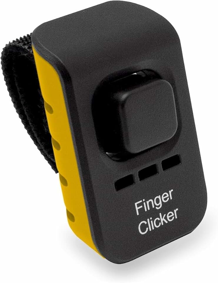 Educator E-Collar Adjustable Dog Training Finger Clicker, Yellow | Adjustable Click Sound | Velcro Finger Strap | Positive Reinforcement Training | Portable Design | Yellow