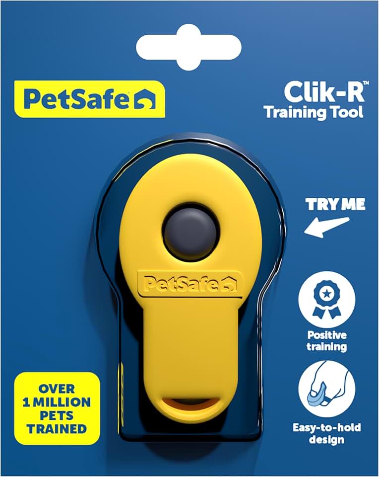 PetSafe Clik-R Dog Training Clicker | Positive Reinforcement Trainer, Ergonomic Clicker with Comfort Finger Band Marks Good Behavior Instantly, Dogs, Cats &amp; Birds