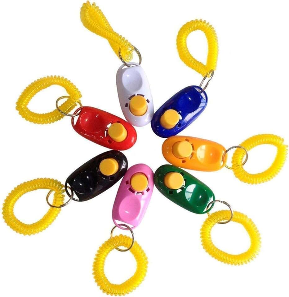 SunGrow 7-Pack Dog Clicker for Training with Wrist Bands, 2 Inches Multicolor, Pet Cat Dog Training Clickers &amp; Behavior Aids, Convenient and Effective Clicker Training Tools for Puppy or Cat