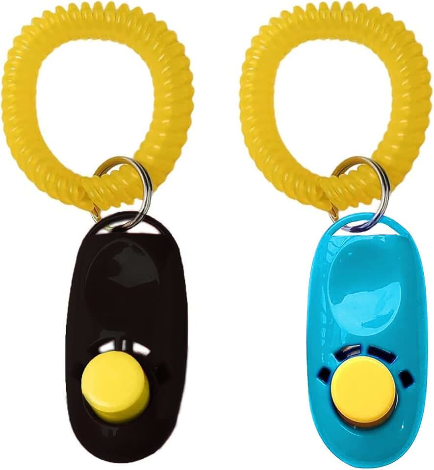 SunGrow 2-Pack Dog Clicker for Training with Wrist Bands, 2 Inches Multicolor, Pet Cat Dog Training Clickers &amp; Behavior Support, Convenient and Effective Clicker Training Tools for Puppy or Cat