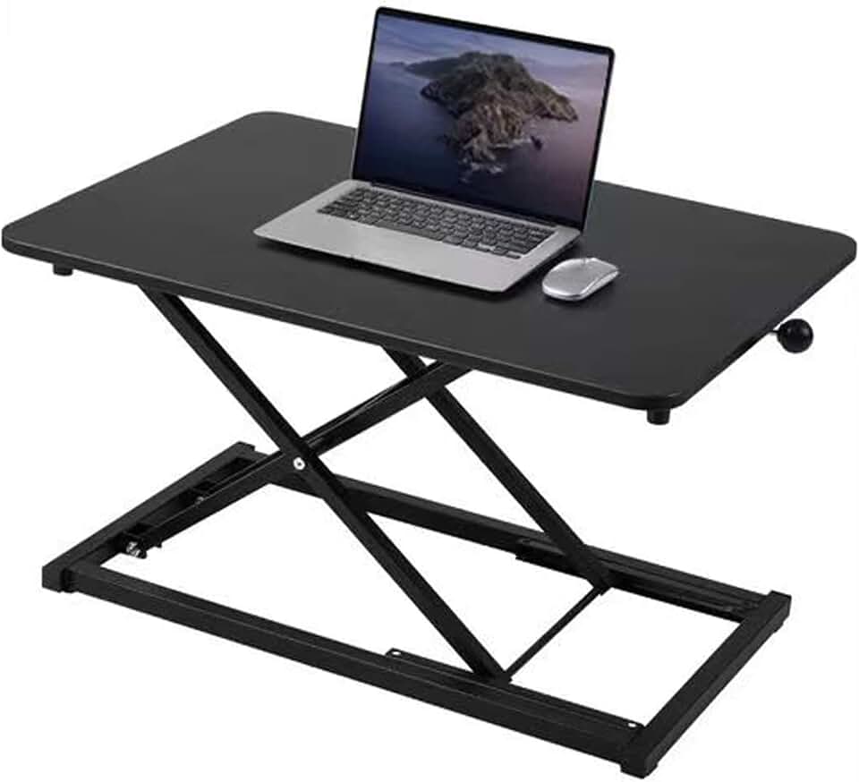Height Adjustable Standing Desk Converter Keyboard Riser 23.6 Inch Black | Computer Keyboard Stand for Desktop, Stand Up Desk Riser, Ergonomic Sit Stand Workstations for Home Office