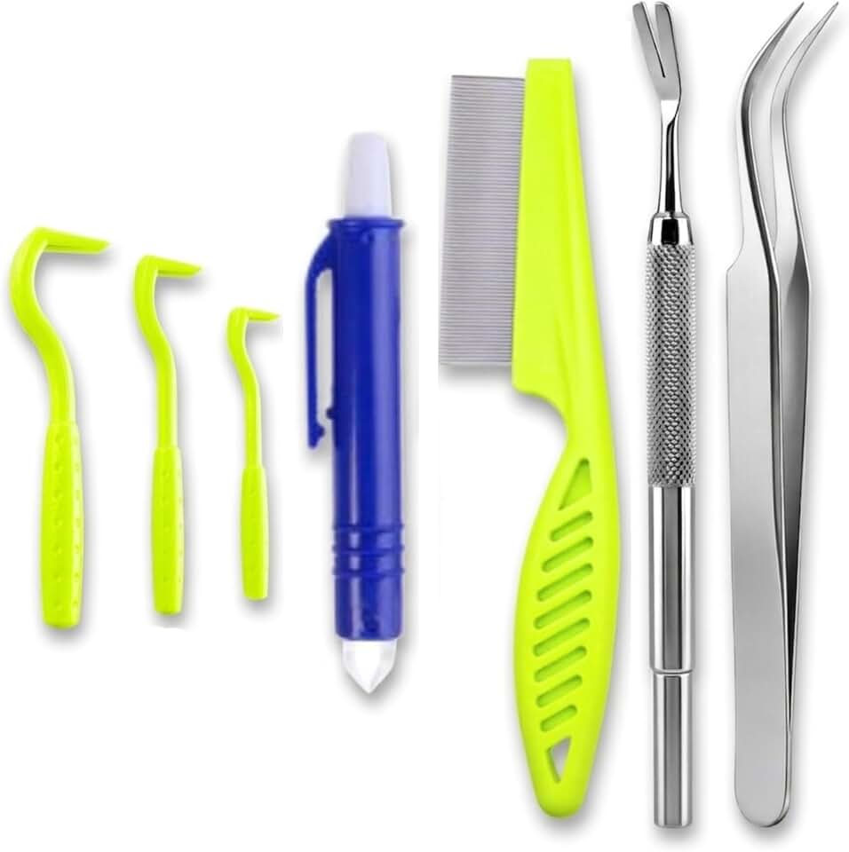 Evollax Tick Removal Tool – 7 Pack Tick Remover Tool for Humans and Pets | Tick Removal Kit Includes Tick Tweezers &amp; Tick Comb for Dogs | Tick Prevention for Dogs and Cats Safely Removes Entire Tick