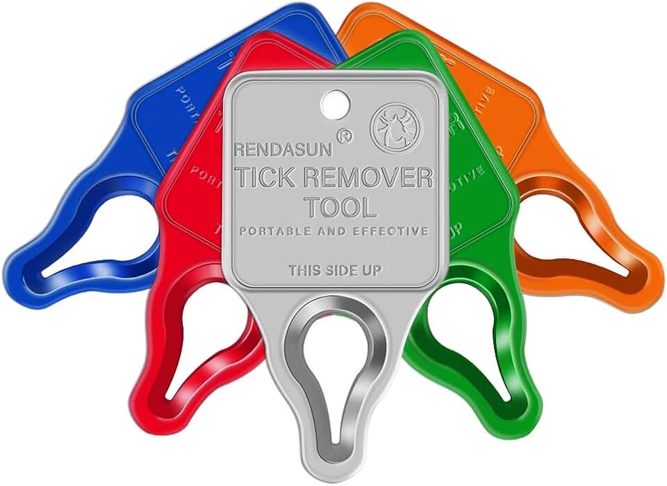 Tick Remover Tool 5 Pack, Quick and Safe, and Reliable. | for Pets, Animals, and Humans, Essential tick Remover Tool for Portable Outdoor Living (5 Pack Orange Red Blue Green Silver)
