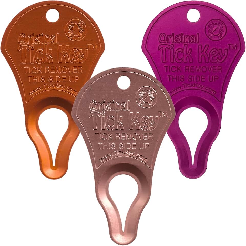 Tick Key The Original Tick Key, Multi Color 3 Pack | Compact &amp; Portable, Safe and Highly Effective Tick Detaching Tool for Cats &amp; Dogs, Comes in Multi Color 3 Pack