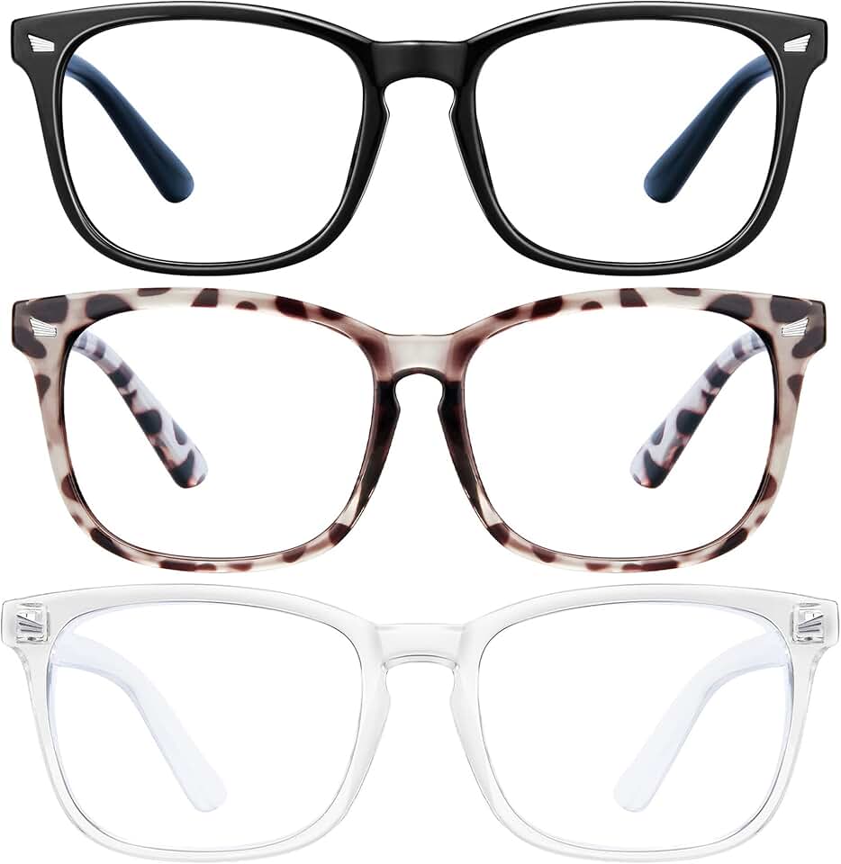 hunsquer Blue Light Glasses for Woman/Men | Blue Light Blocking,Computer Glasses, Scratch-Resistant, Comfort Fit, Work Gaming Daily Use
