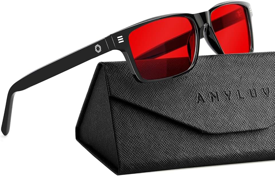 ANYLUV Blue Light Glasses for Sleep, 99.9% Blue Green Light Blocking with Red Lens, Blue Light Glasses Global Recycled Standard