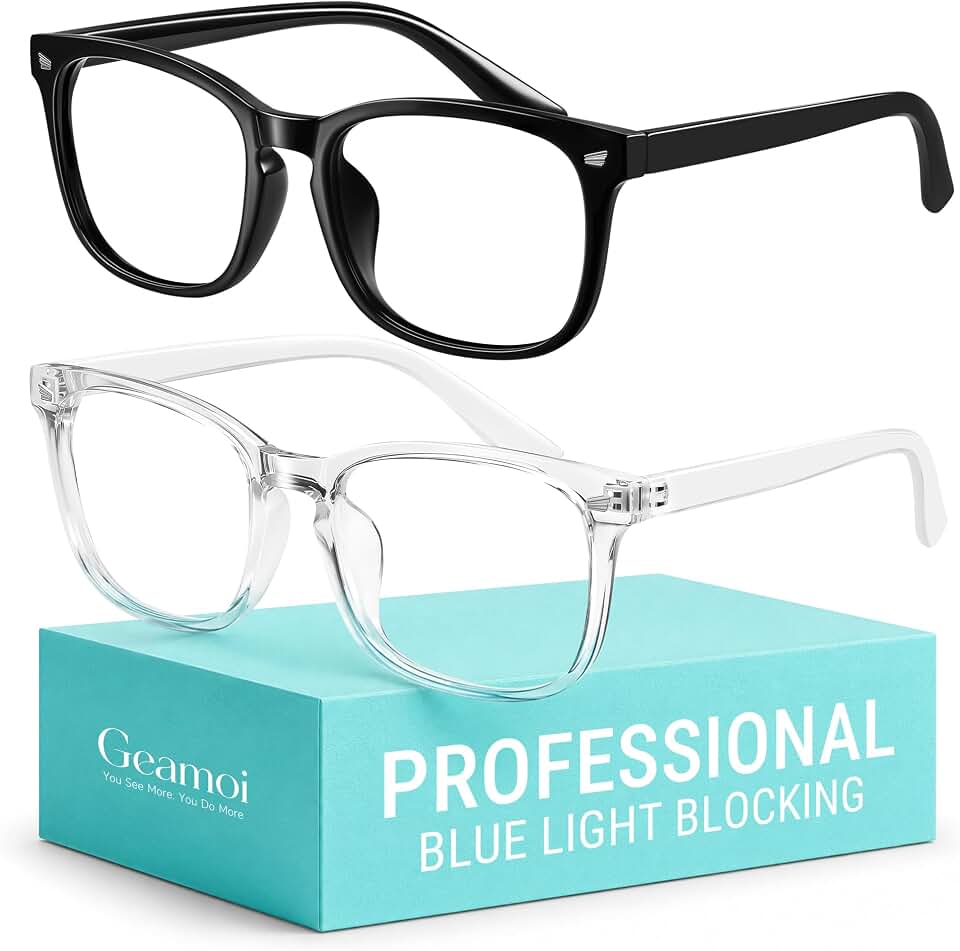 Blue Light Blocking Glasses for Women Men,Lightweight Square Fashion Frames | Anti UV Glare For Computers/TV/Phone/Gaming Professional Blue Light Glasses
