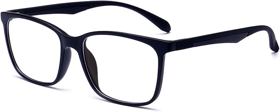 ANRRI Blue Light Blocking Glasses Men Women, Lightweight Computer Glasses | Square Black Frame, Reduce Digital Eye Strain, All-Day Comfort