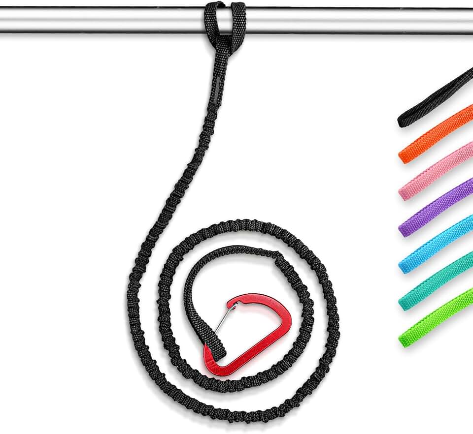 OCEANBROAD Kayak Paddle Leash Accessories for Kayaking Fishing Paddle Board | 4-7ft Strechable, Kayak Paddle Strap, Kayak Tether, Oar Leashes, Fishing Lanyard Rope, Kayaking Essentials