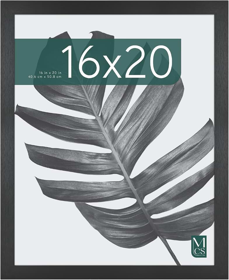 MCS Studio Gallery Poster Frame, 16x20, Black Woodgrain, 1-Pack | Studio Gallery Poster Frame For Photos &amp; Art Prints, 16x20 Inch, Black Woodgrain Engineered Wood, 1-Pack