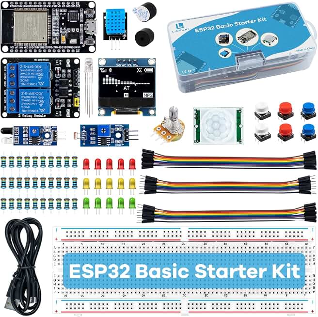 LAFVIN Basic Starter Kit for ESP32 ESP-32S WiFi IoT Development Board with Tutorial Compatible with Arduino IDE
