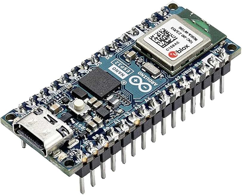 Arduino Nano ESP32 with Headers [ABX00083] - ESP32-S3, USB-C, Wi-Fi, Bluetooth, HID Support, MicroPython Compatible for IoT &amp; Embedded Projects