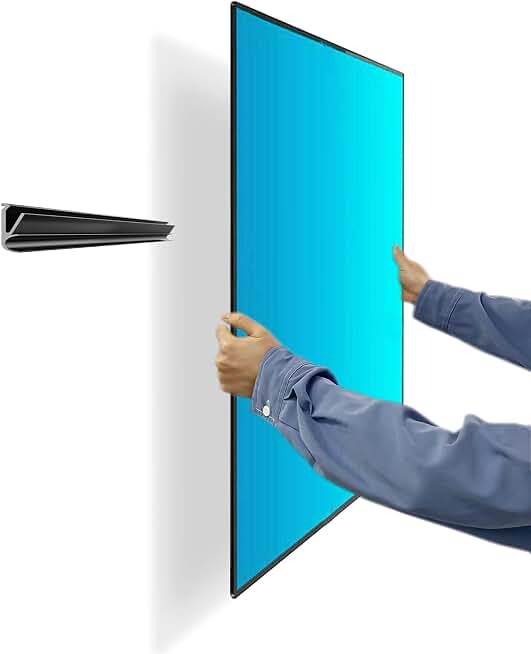 No Stud TV Wall Mount, Drywall Studless TV Hanger No Damage, No Drill, Non Screws, Dry Wall Flat Screen TVs Easy Install Bar Bracket fits VESA 12-55 inch TVs up to 99 lbs, Include Hardware Levels Global Recycled Standard