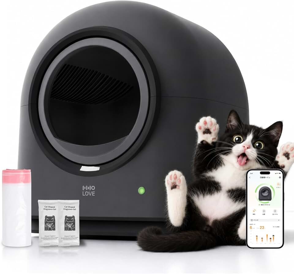 ABRCT L2 Automatic Self Cleaning Litter Box Smart Robot Odor Control Litter Box,Safety Sensors Anti-Pinch,with APP Control Deodorizer and Liner,Hands-Free for Multiple Cats,2026 Version (Black) Global Recycled Standard