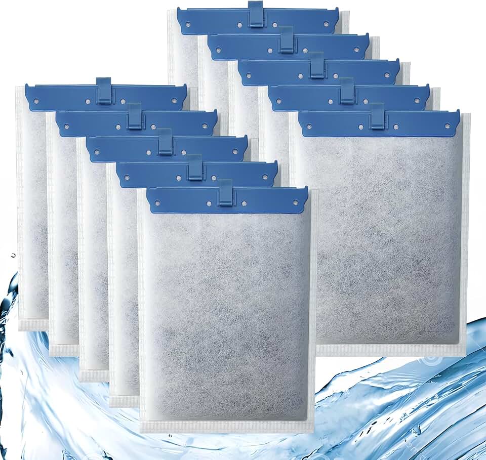 Pryitier 10 Pack Filter Cartridge for Whisper Bio-Bag Filters, Large Aquarium Replacement Filter Cartridges for Whisper Filters 20i,40i/IQ20,30,45,60/PF20,30,40,60 and ReptoFilter