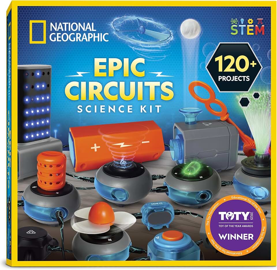 National Geographic Circuit Kit for Kids with 120 Electrical Projects | Electronics Kit, Circuit Board Building, Electricity Experiments, Electrical Projects, STEM Toy, Birthday Gift