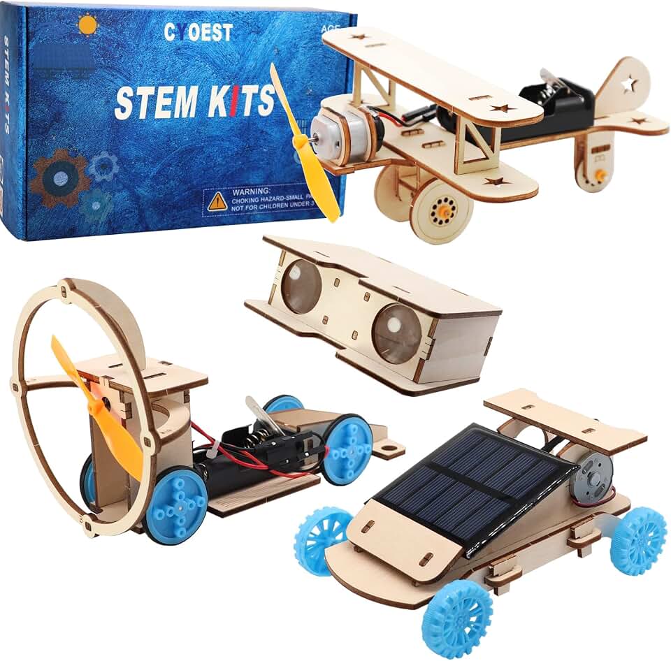 STEM Kits for Kids 8-12, STEM Toys 8-13, Science Projects Boy Birthday Gift | 4 Individual Science Kits for Kids 8-12-14, Solar Car &amp; STEM Activities Engineering Kits, Building Toys Craft, Model Car Kits