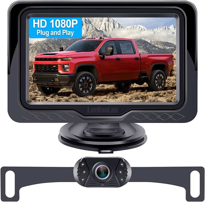 15-Minute Easy to Install Backup Camera: Plug-Play 15FT Clear Night Vision | HD 1080P Real-time Image Transmission for Backing Up Safely - Dustproof &amp; Weatherproof Back Up Camera for Car Truck SUV