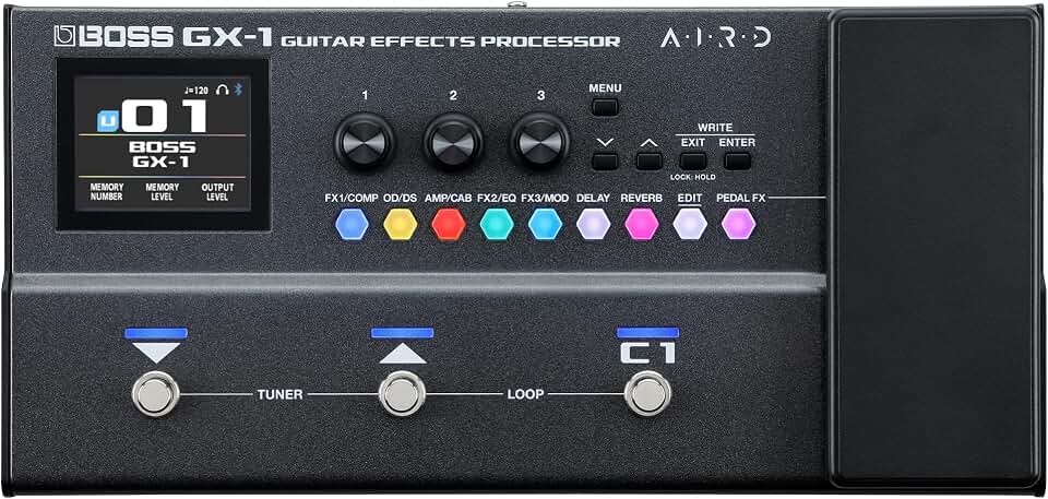 BOSS GX-1 | Ultra-Portable Guitar Effects Processor | Packed with Iconic Amps &amp; Effects | Premium AIRD Sound Engine | Ideal for Beginner Guitarists | Bluetooth Connectivity | Versatile Power Options