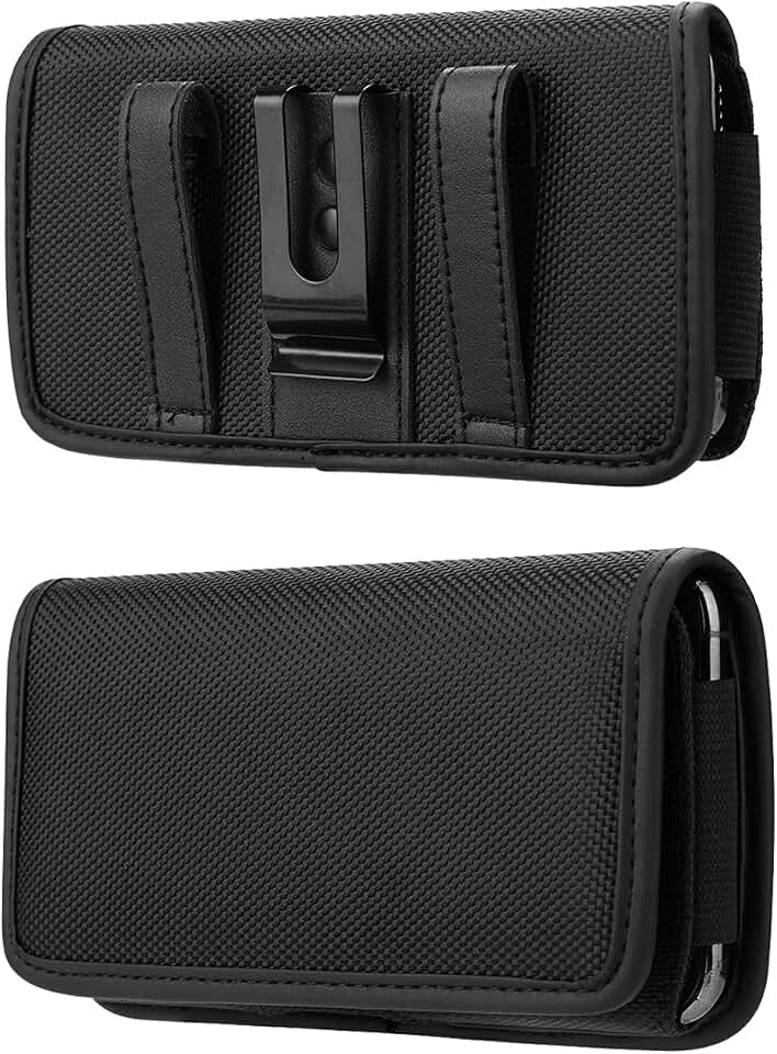 Ranyi Holster for Lively Jitterbug Smart5 Smart4 Smart3 Phone Case | Protection Nylon Pouch Wallet Holster with Belt Loop Clip &amp; Card Holder Case for Jitterbug Smart 5 /Smart 4 3