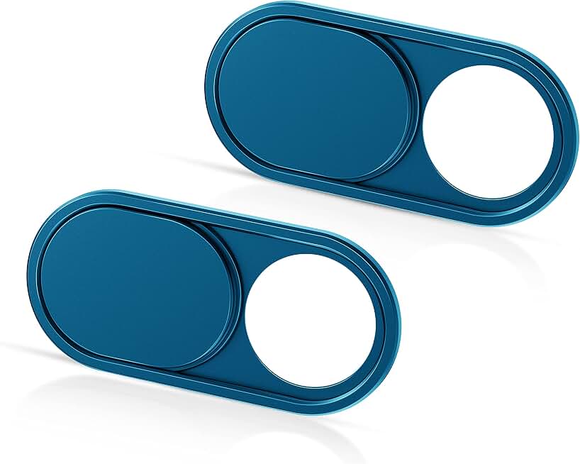 CloudValley Laptop Camera Cover Slide, Metal 0.023 Inch Ultra-Thin, 2 Pack | Webcam Cover for MacBook Pro / Air, Laptop, iMac, iPad, iPhone 8/7, PC Accessories, Privacy Web Camera Protection, Blue