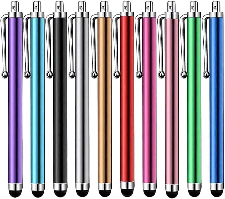 Stylus Pen [10 Pack] Universal Capacitive Touch Screen Pens for Tablets, iPad mini, iPad Pro, iPad Air, Smartphones, Samsung Galaxy - Multiple Colors