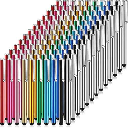 Outus 130 Pcs Stylus Pens Bulk Compatible for Most Device Touchscreens | 10 Colors, Universal Capacitive Stylus Digital Pen, Compatible with Phone Tablet Most Device with Capacitive Touch Screens
