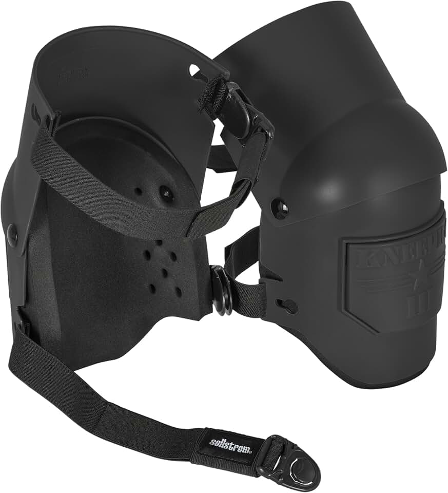 Sellstrom KneePro Professional Construction Kneepads for Work - Men &amp; Women | Knee Pads for Roofing, Flooring, Gardening, Thick Foam Cushion, Heavy-Duty Hard Shell, No-Slip Double Straps &amp; Grip Kneecap