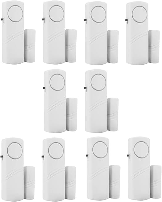Personal Security Window &amp; Door Alarm Bell | Wireless Sensor Door Window Burglar Alarm | Pack of 10