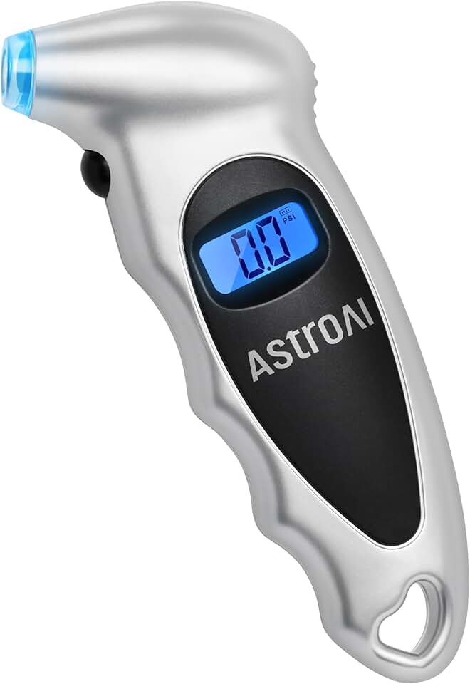 AstroAI AstroAI Digital Tire Pressure Gauge 150PSI, ±1PSI Accuracy for Car Truck | Industrial Tire Gauge Calibrated to ANSI B40.7 with 4 Settings for Motorcycle Bikes, Silver