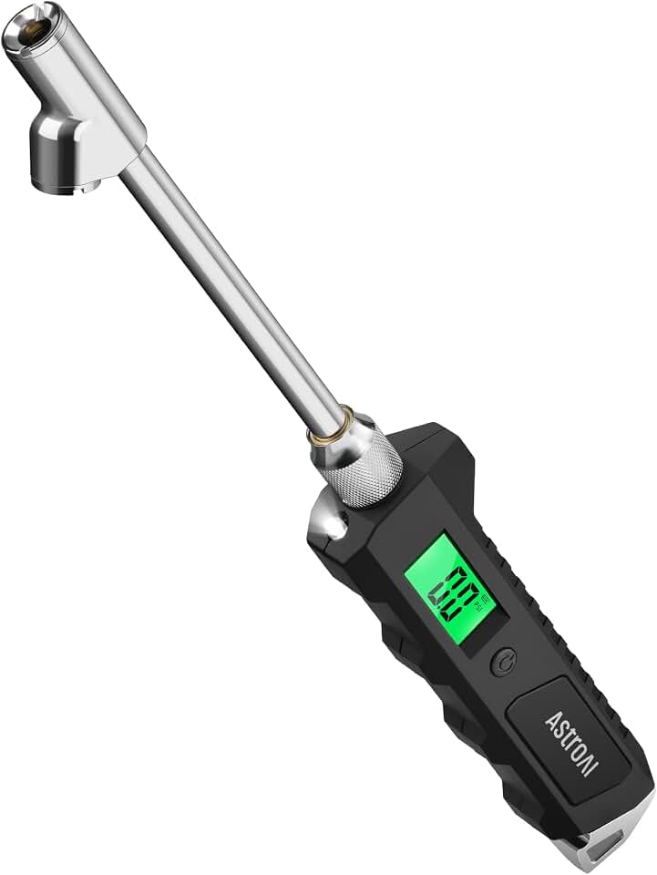 AstroAI AstroAI Heavy Duty Digital Tire Pressure Gauge 0-230 PSI | Calibrated to ANSI B40.7 Grade 2A (0.5%) with Backlit LCD &amp; Flashlight, Stainless Steel for Truck RV Car Motorcycle Bike