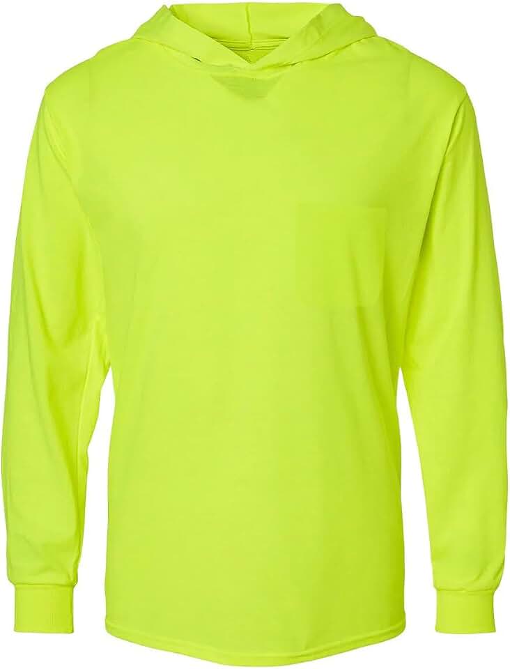L&amp;M® Hi Vis T Shirt Safety Lime Orange Long Sleeve HIGH Visibility with Hood Global Recycled Standard