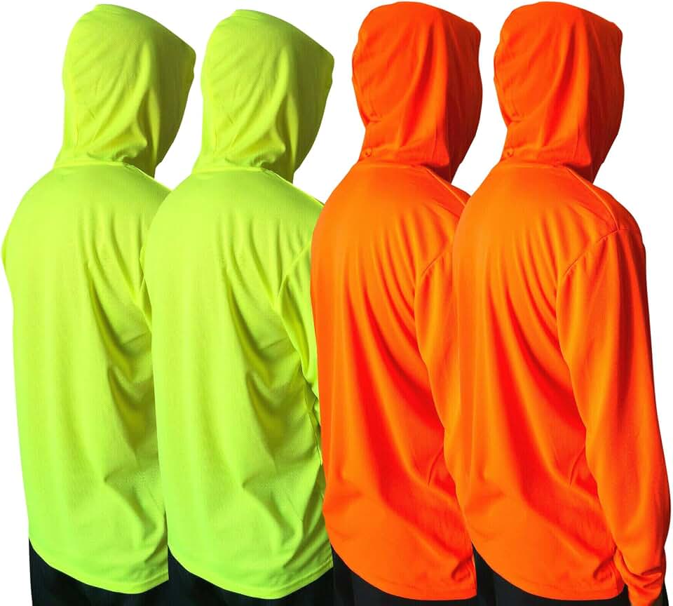 Men UPF 50+ Sun Protection Breathable T Shirt Long Sleeve Workout T-Shirts with Hood