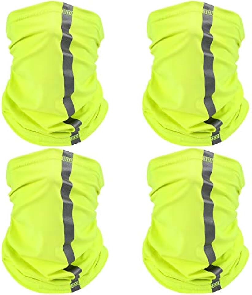 SATINIOR 4 Pcs Neck Gaiter Face Mask for Men | Reflective Face Cover Scarf Summer UV Sun Protection Balaclava Bandana for Work