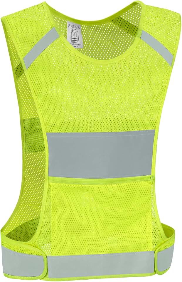 Reflective Running Safety Vest, Hi Vis Biking Walking Gear Men Women
