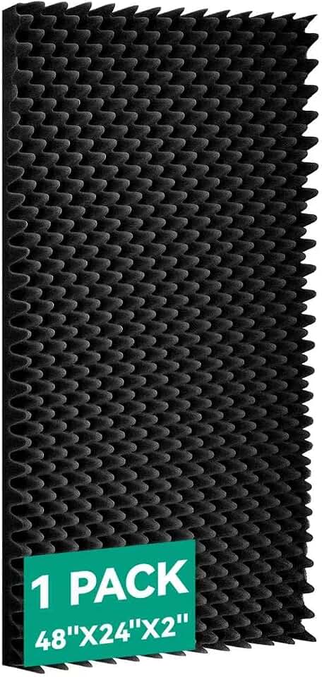 1 Pcs Sound Proof Foam Panels |48"×24"×2" Quick-Recovery Soundproof Wall Panels | High Density Sound Dampening Panels for Home Studio,(Black)