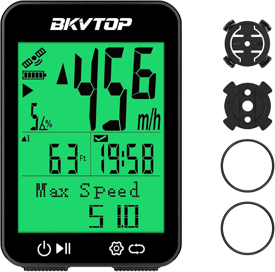 Wireless GPS Bike Computer, 9 Languages, 2.4" Screen, IPX7 | Bicycle Speedometer Odometer, Green Auto Backlight, 50g, 28H Runtime, Auto Start Stop, MPH/KMH ClimatePartner certified
