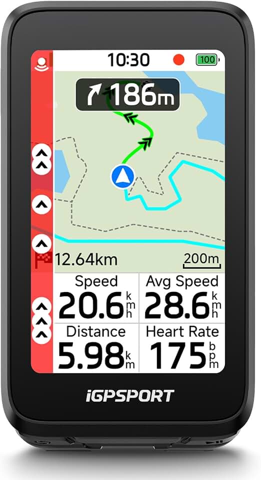 iGPSPORT BiNavi Air Bike Computer, 3.0'' Touchscreen MAP Voice Navigate Reroute Climb Smart Wireless GPS Cycle Computer