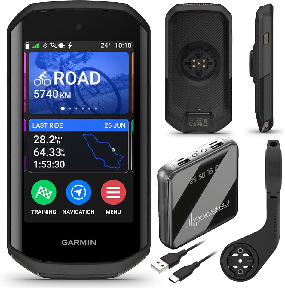 Garmin Edge 1050 Premium Cycling Computer with Wearable4U Bundle