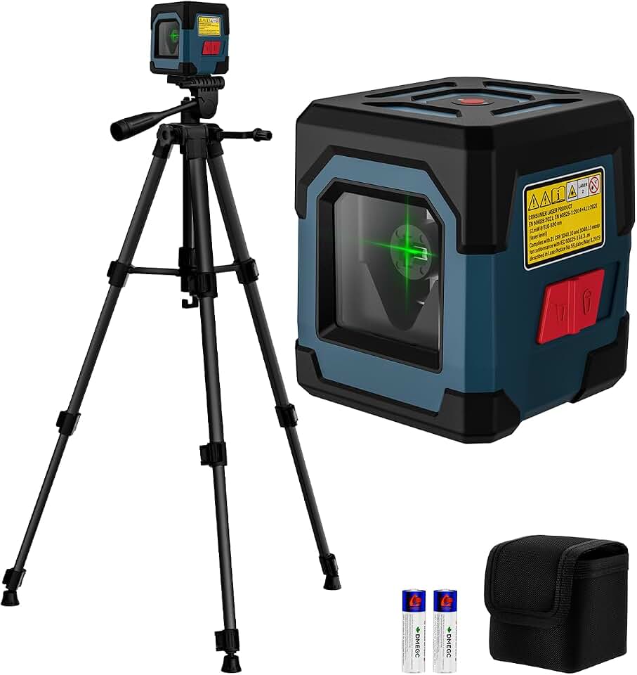 Laser Level, RockSeed Cross Line Laser with Self-Leveling, Vertical and Horizontal Line, Rotatable 360 Degree, Carrying Pouch, Battery Included (40 Inch Tripod) Global Recycled Standard