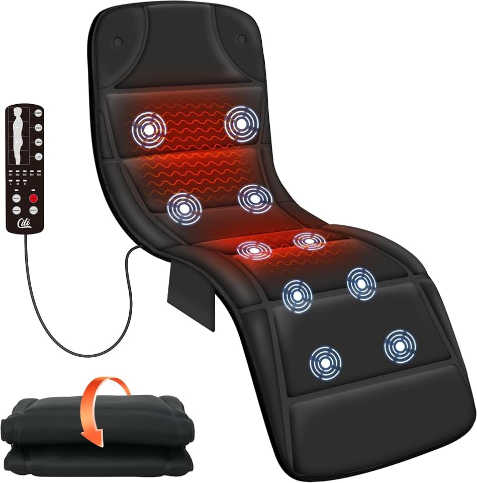 CILI Full Body Massage Mat with Heat, Upgrade Graphene Heating Vibration Back Massage Pad, Full Body Massager for Bed Chair Sofa, Massage Mattress Pad, Ideal Gifts for Mom Dad