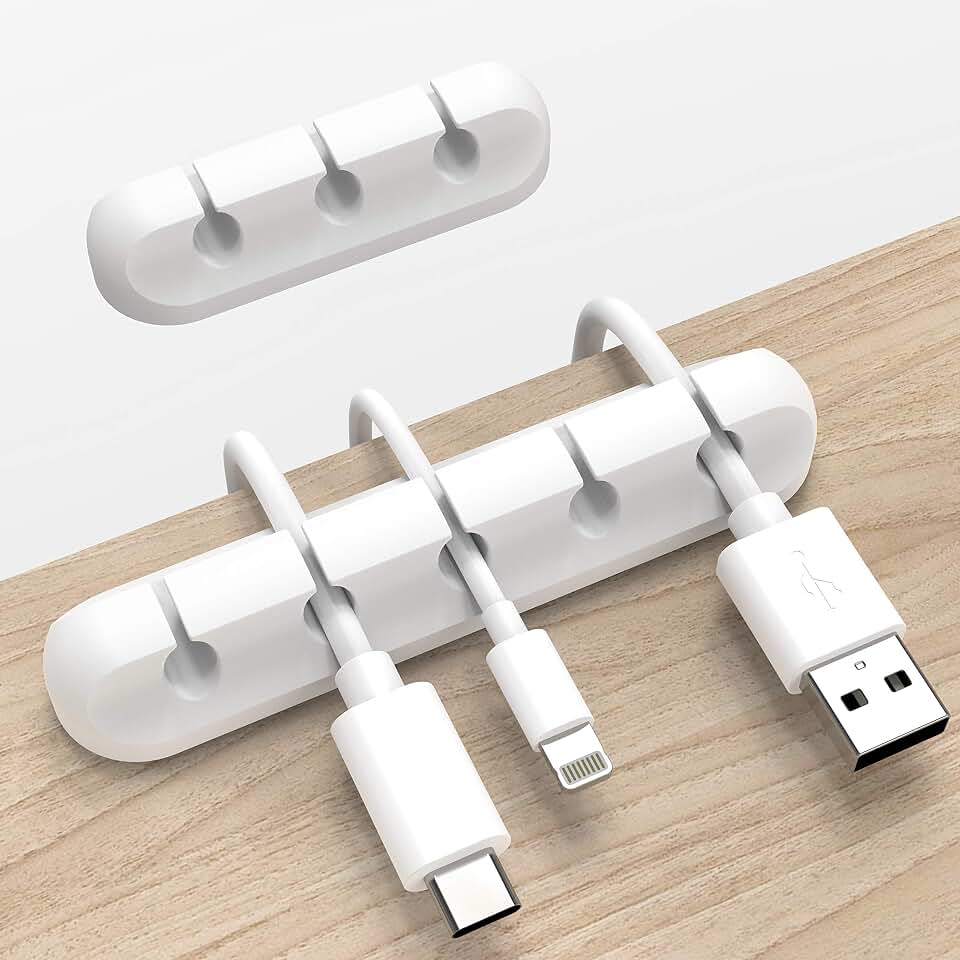 INCHOR Cord Organizer for Desk, White Cable Organizer Cable Clips 2 Pack