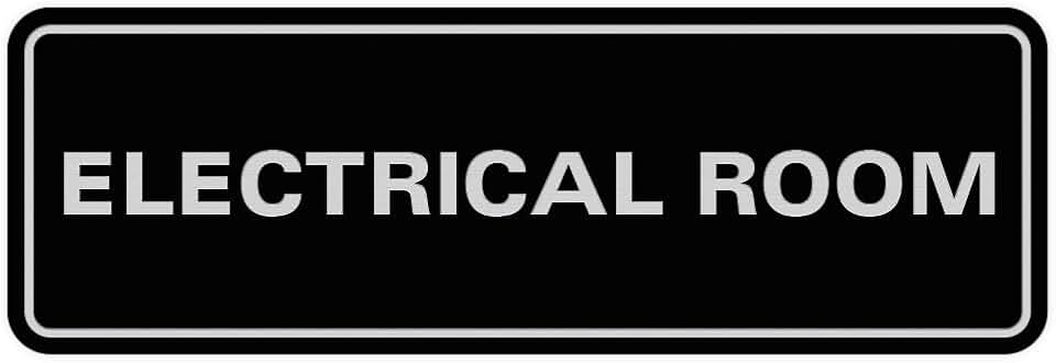 All Quality Standard Electrical Room Sign - Black - Small (1 Pack)