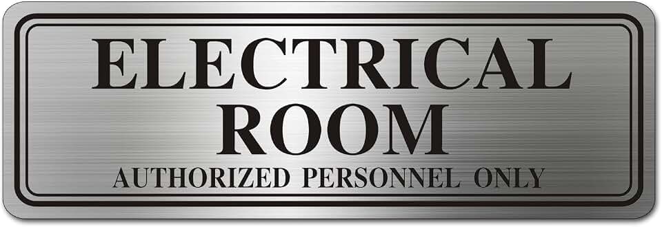 Metal Stainless Steel Electrical Room Sign,With Self Adhesive,9x3in | Authorized Personnel Only (Electrical Room)
