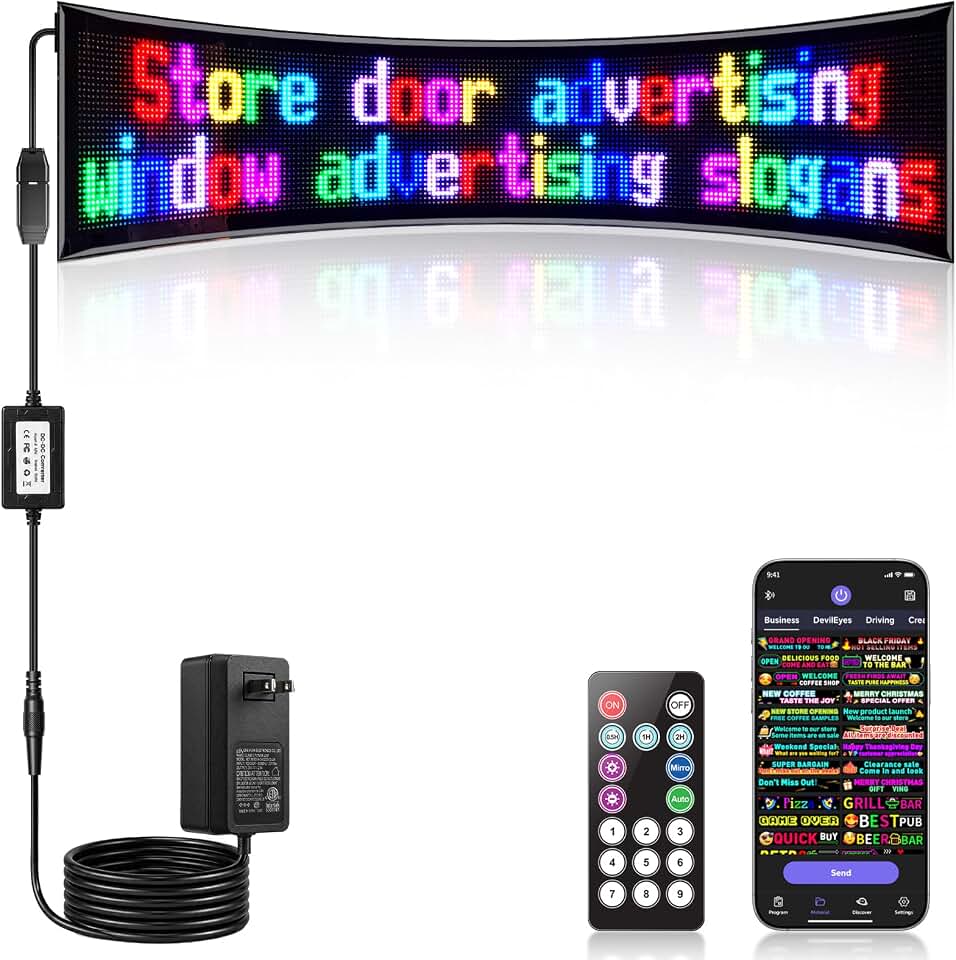 LED sign for business,APP Custom two lines of text,Store window large size