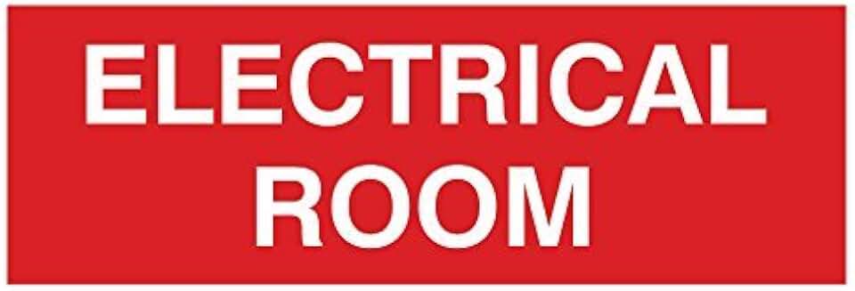 All Quality Basic Electrical Room Door/Wall Sign | Durable Construction | Building Safety - Red - Large (1 Pack)