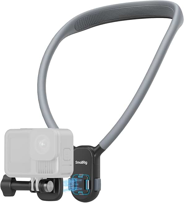 SMALLRIG Quick Release Magnetic Neck Mount for Action Camera POV Vlogging | Ergonomic, One-Click Button, for GoPro Hero 13/12/11, for DJI OSMO 360/Nano/Action 6/5 Pro/4, for Insta360 Ace Pro 2 - 5126